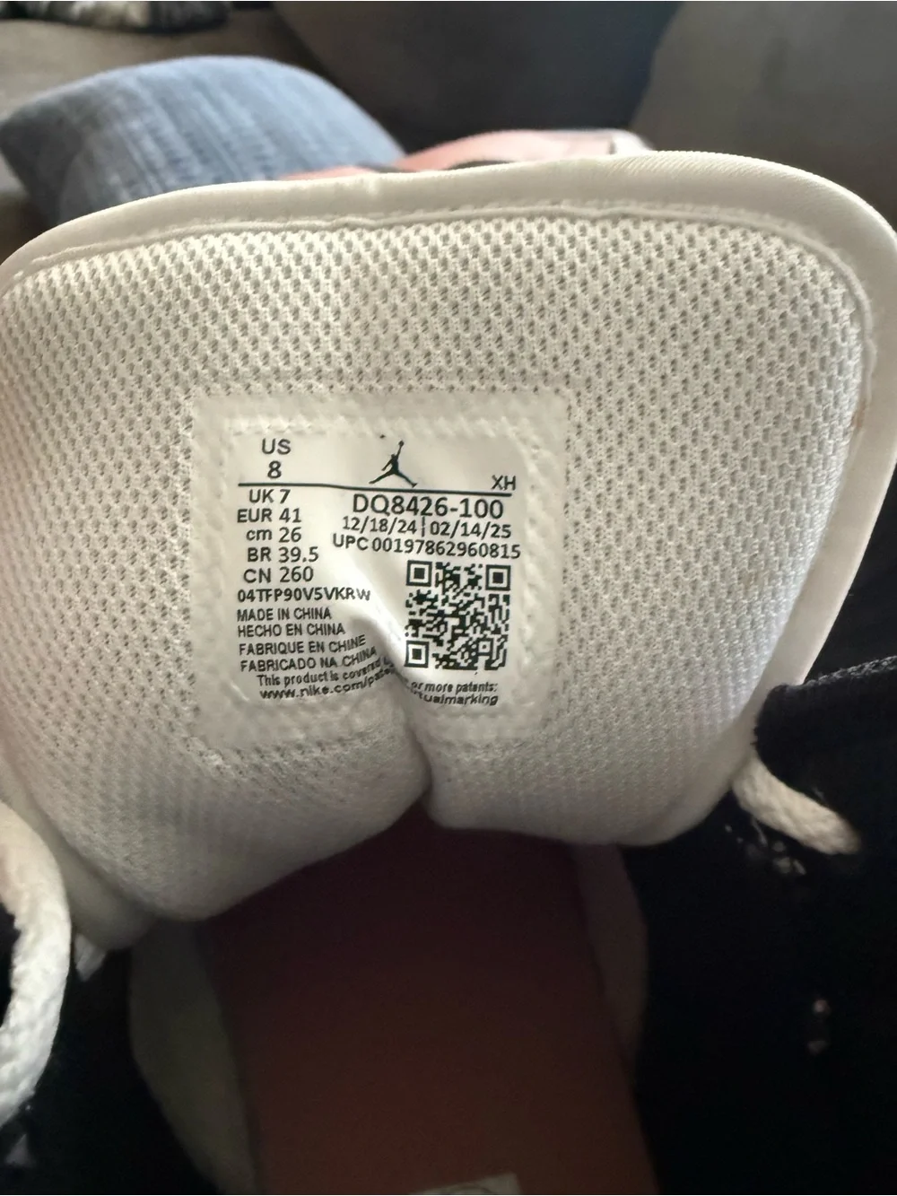 Jordan 1 Men's Mid Sneakers in White, Black & Pink